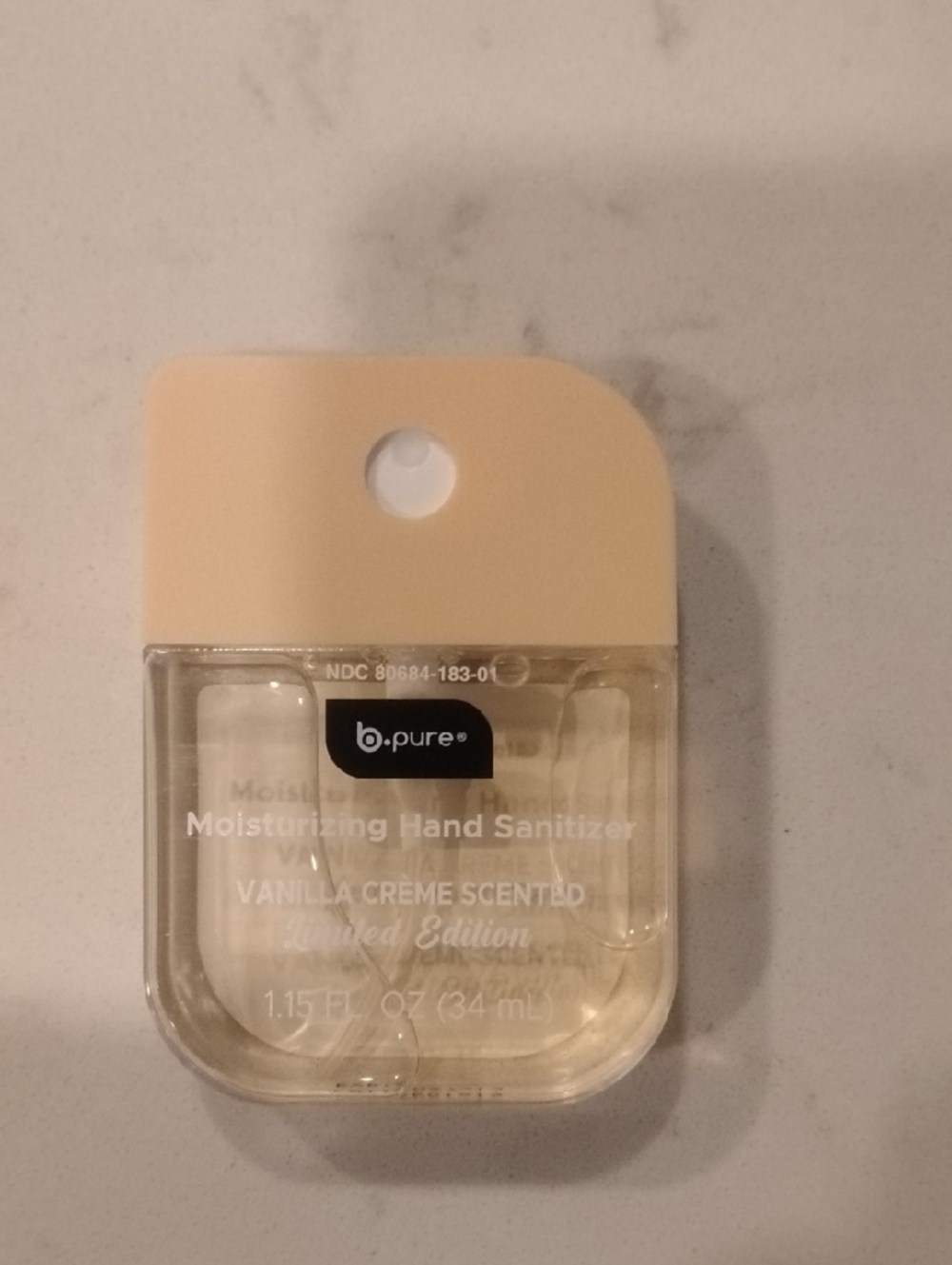 b.pure Vanilla Crème Scented Moisturizing Hand Sanitizer – Beige